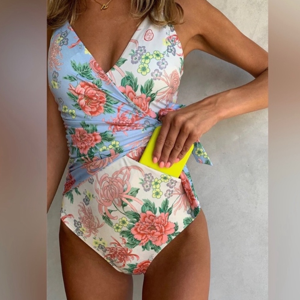 NWT We Are HAH Wrap It Up One Piece Floral Swimsuit Free People - Picture 2 of 7